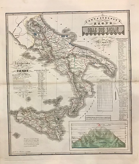 De Sanctis Gabriello Carta generale del Regno delle due Sicilie eseguita in Napoli 1840 1856 Napoli